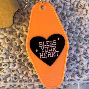 Bless your heart 😘 keychain - orange